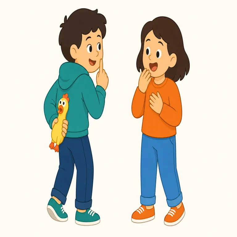 pull someone's leg（人をからかう・イディオム）の覚え方イラスト — 「pull」と「leg」を文字通り結ぶと不自然ですが、まずは「相手の足をちょっと引っ張って、一瞬だけ調子を狂わせる」場面を頭に置くと記憶に残ります