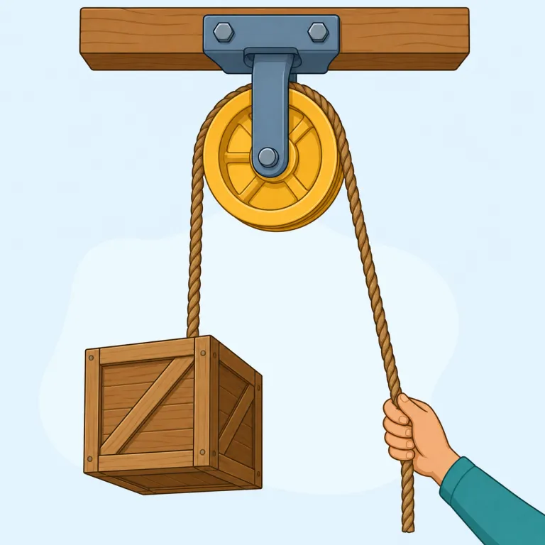 pulley（滑車・名詞）の覚え方イラスト
