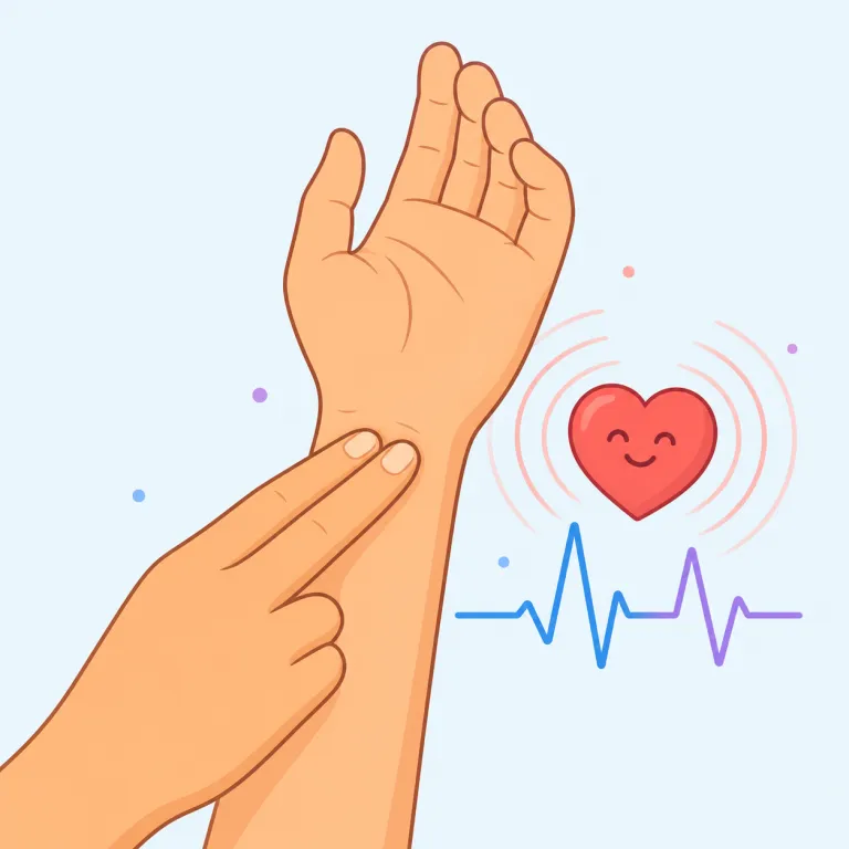 pulse（脈拍、短い電気信号・名詞）の覚え方イラスト — まず heart rate や beat より少し客観的に「一定のリズムで打つ・出るもの」を思い浮かべると覚えやすいです