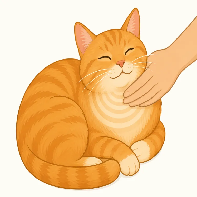 purr（低くゴロゴロと鳴く・動詞）の覚え方イラスト