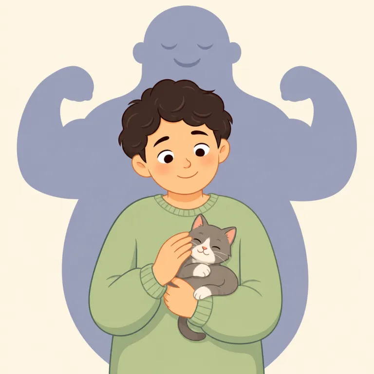 pussycat（優しい人・noun）の覚え方イラスト