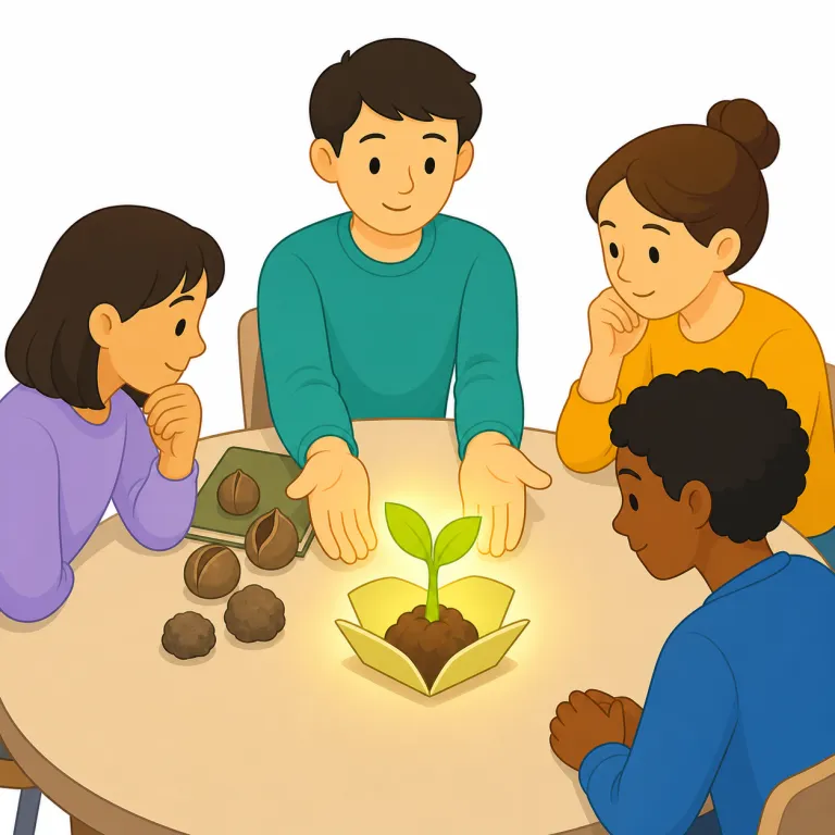 put forth（発揮する・句動詞）の覚え方イラスト — put は「置く」より「出す」の感覚で覚えると残りやすく、put out が「外に出す」なら put forth は「前に出して見せる」