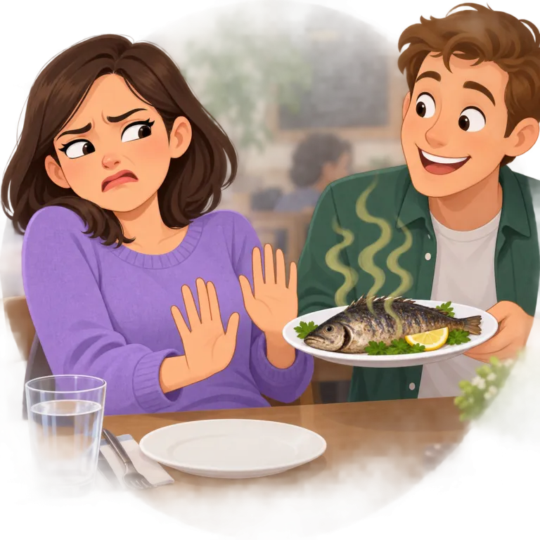 put off（嫌気をさせる・phrasal_verb）の覚え方イラスト