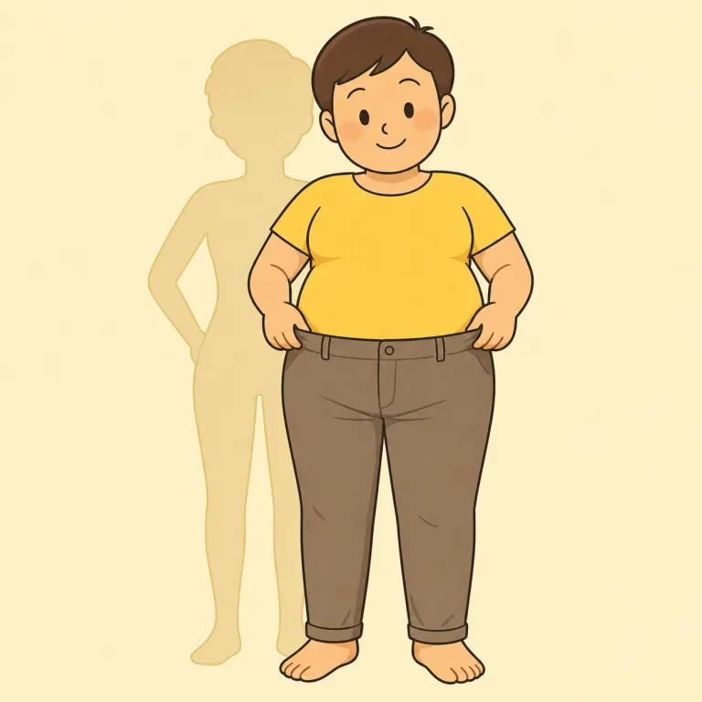 put on（体重が増える・phrasal_verb）の覚え方イラスト