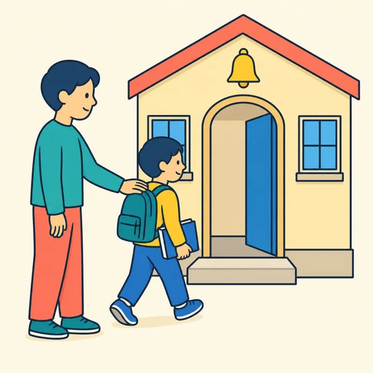 put through（通わせる・phrasal_verb）の覚え方イラスト