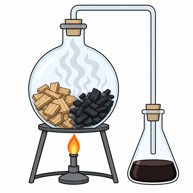 pyrolysis（熱分解・noun）の覚え方イラスト