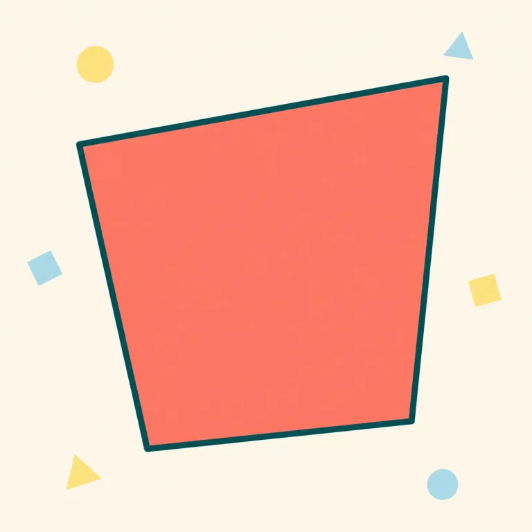 quadrangular（四角形の、四辺形の・形容詞）の覚え方イラスト — まず quadr- を見たら quadruple（4倍の）, quadrant（4分円）などと同じ「4」の仲間だと押さえると覚えやすいです