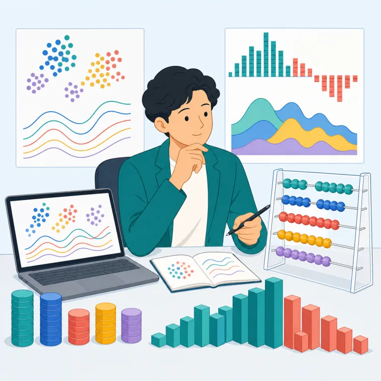 quant（数量アナリスト・名詞）の覚え方イラスト — quant はまず quantity（量）や quantitative（定量的な）、quantify（数量化する）の quant- と結びつけると覚えやすいです