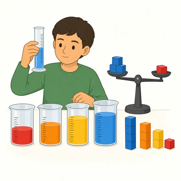 quantitatively（定量的に・副詞）の覚え方イラスト — quantity（量）や quantify（数値化する）を知っていれば、quant- が「量・数字」に関係する核だとつかめる