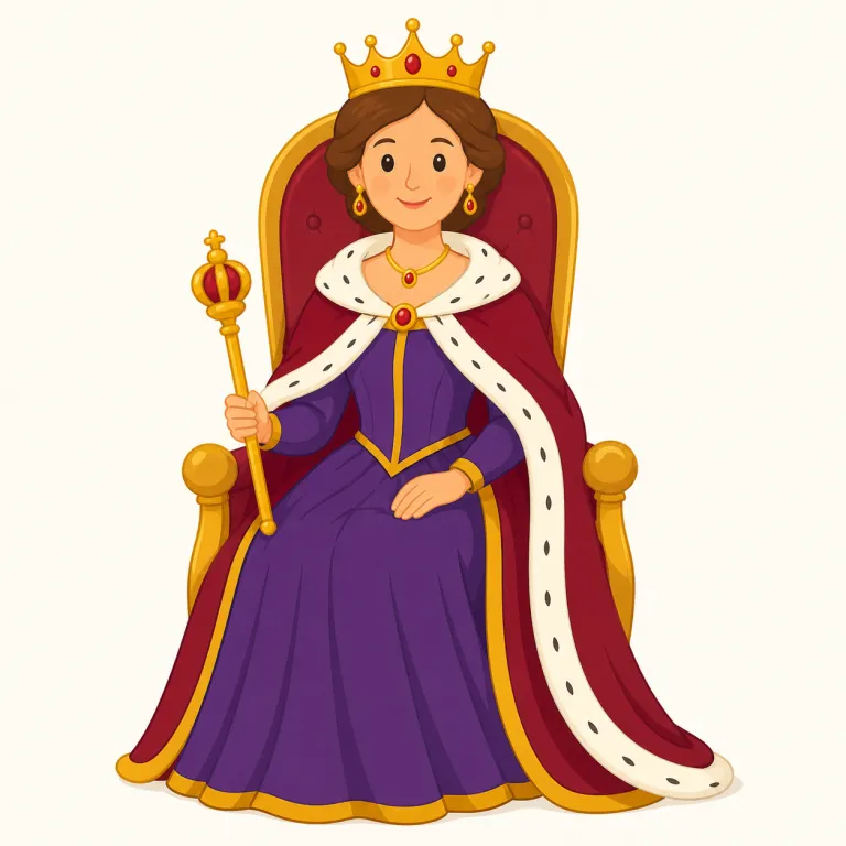 queen（女王、王妃・名詞）の覚え方イラスト — queenはまずkingと対で覚えるのが最短