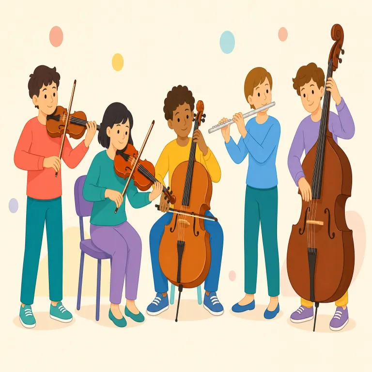 quintet（五重奏／5人組・名詞）の覚え方イラスト — quint- は quintuple や quintillion にも出る「5」のまとまりとして覚えると残りやすいです
