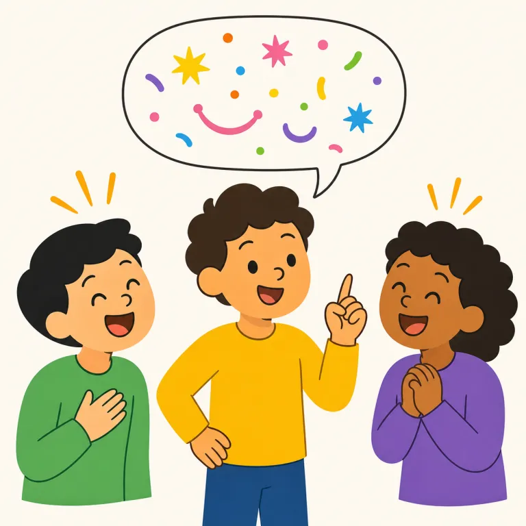 quip（冗談・名詞）の覚え方イラスト — quip は joke よりもずっと短く、会話の流れにサッと差し込む「気の利いたひと言」と捉えると覚えやすいです