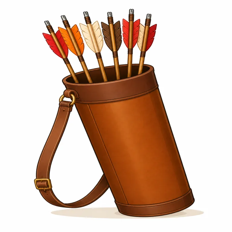 quiver（矢筒・noun）の覚え方イラスト