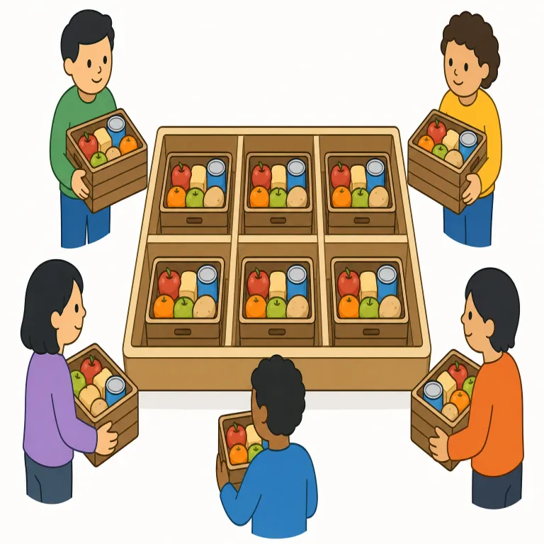 quota（割り当て・名詞）の覚え方イラスト — quota は「全体から切り分けられた持ち分」と覚えると、この語義に合います