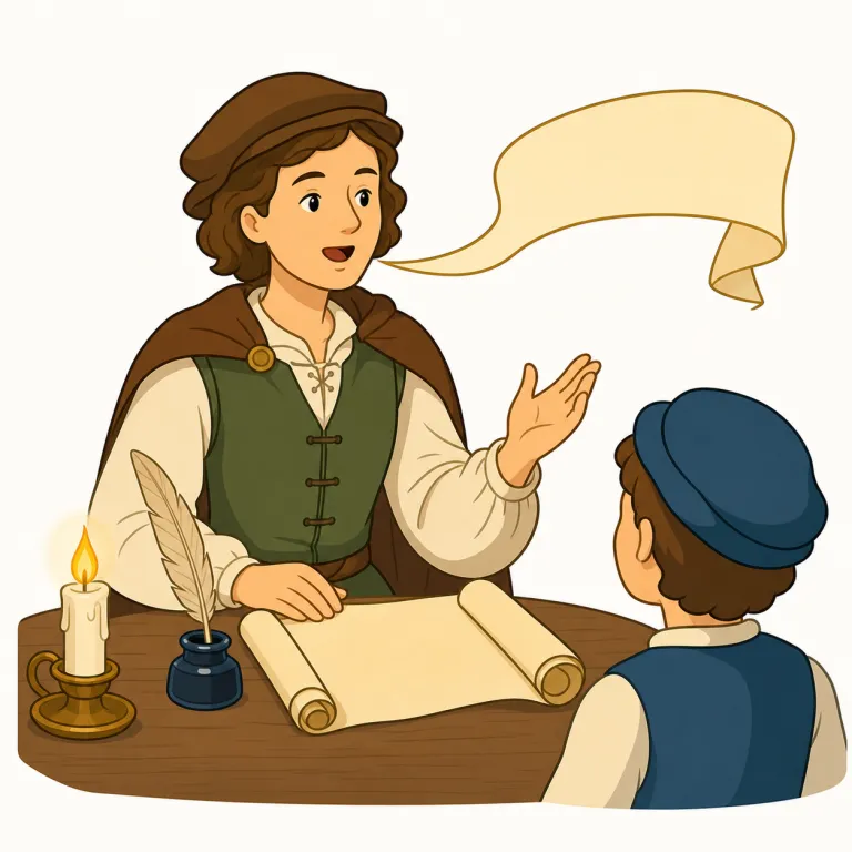 quoth（～と言った（古語）・動詞）の覚え方イラスト — まずは現代語の said の“古風版”として固定で覚えるのが近道です