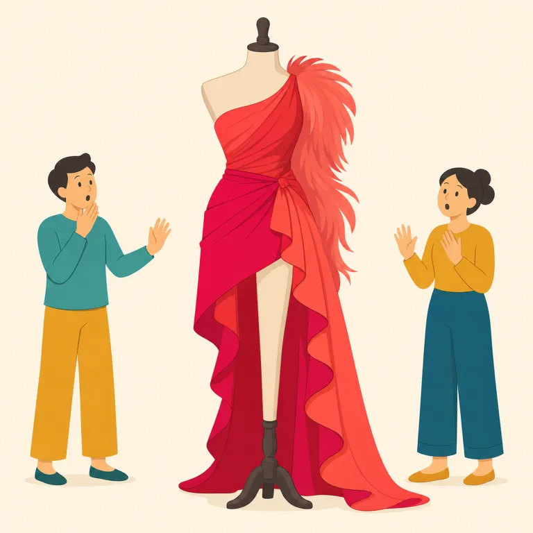 racy（際どい・形容詞）の覚え方イラスト — racy はこの語義では、性的な内容をほのめかす「際どい」を表す