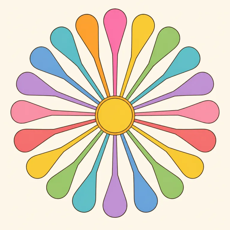 radial（ラジアル・adjective）の覚え方イラスト