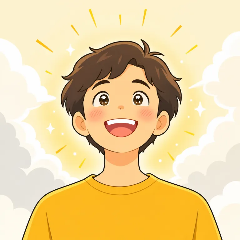 radiant（晴れやかな・adjective）の覚え方イラスト