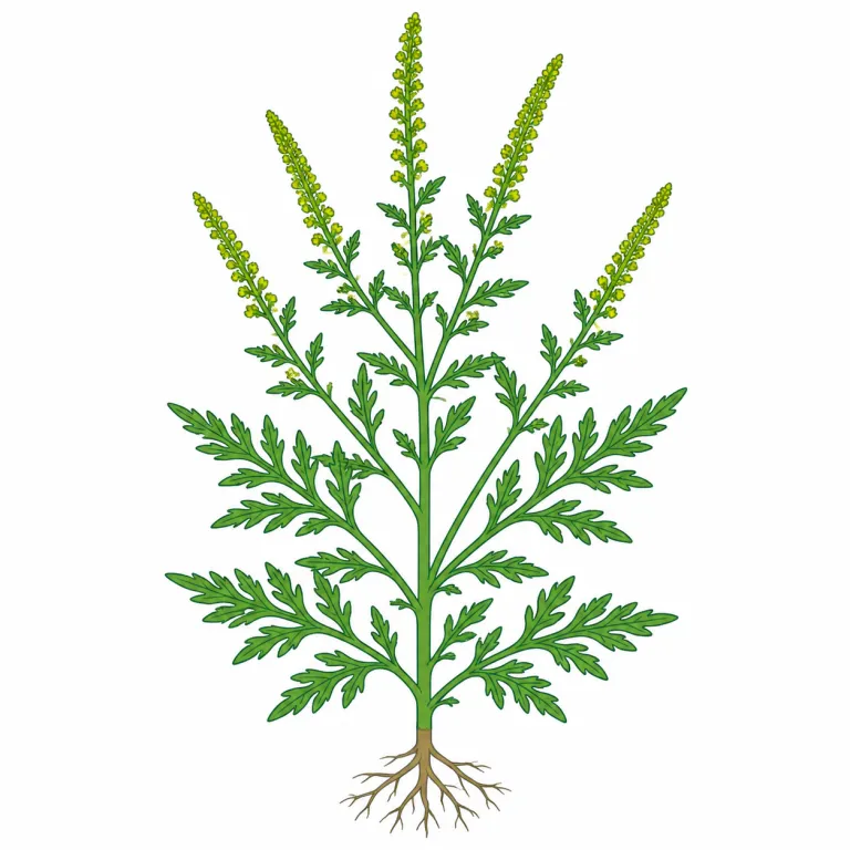 ragweed（ブタクサ（植物）・noun）の覚え方イラスト