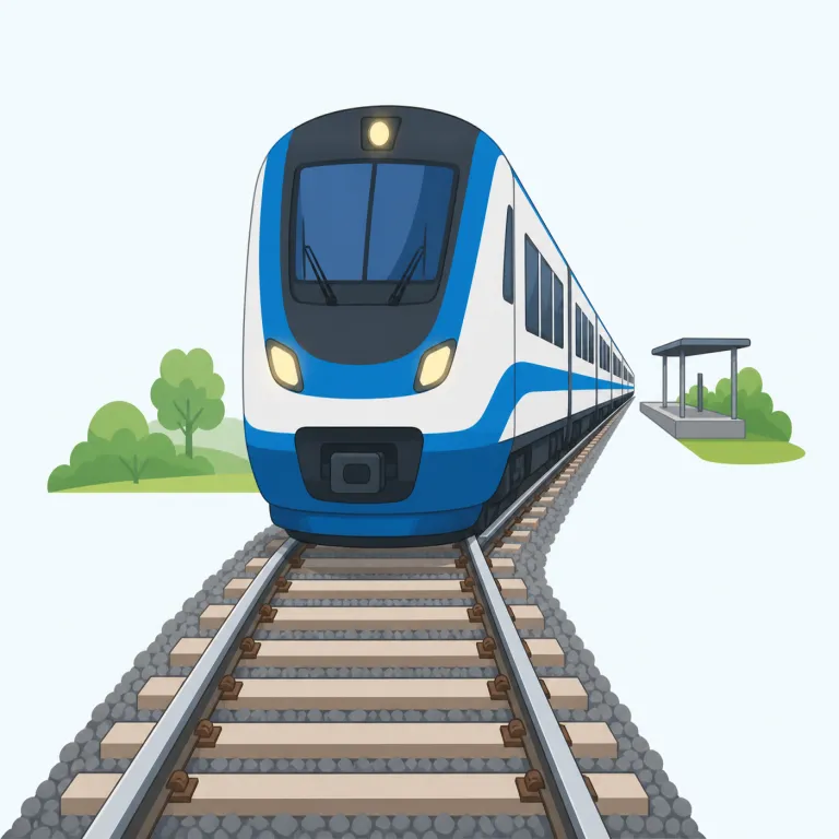railway（鉄道・名詞）の覚え方イラスト — ここでは railway を地図上に引かれた一本の交通路としてイメージします