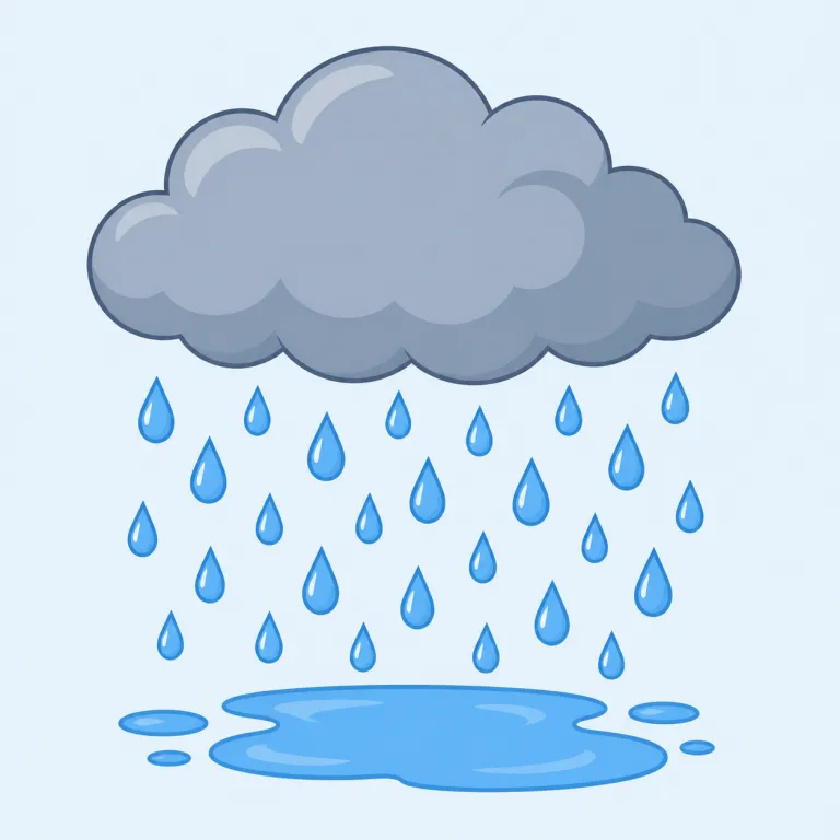rain（雨・名詞）の覚え方イラスト — rain はまず天気の名詞として覚えるのが基本です