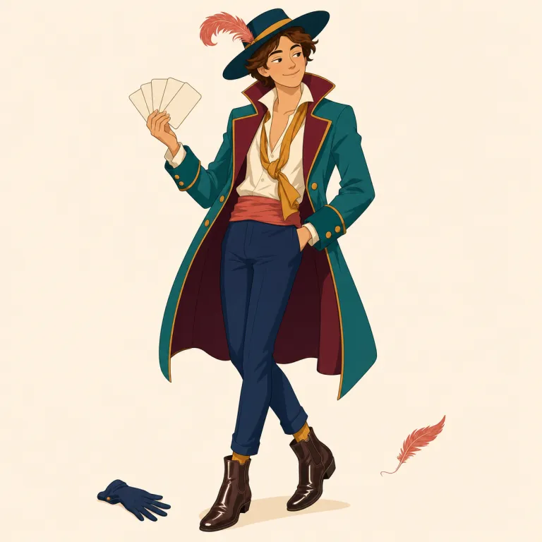 rakish（粋で少し不良っぽい、放蕩な・形容詞）の覚え方イラスト — rakish は、ただ stylish や elegant なだけでなく、少し不良っぽい・危なげな空気を帯びているのが核です