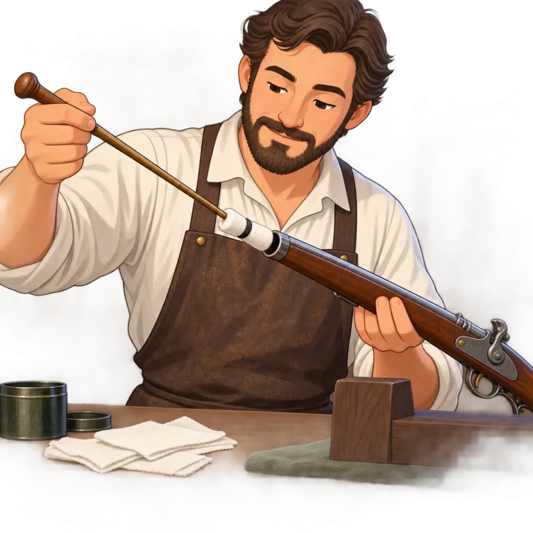 ramrod（（銃の）銃身清掃棒・noun）の覚え方イラスト