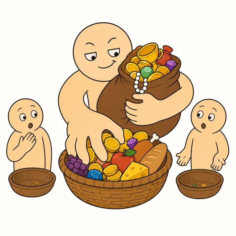 rapacious（貪欲な・形容詞）の覚え方イラスト — このエントリでは rapacious を「貪欲な」という意味で覚えます