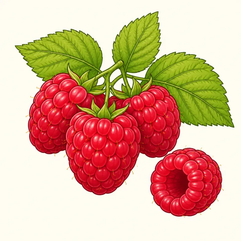 raspberry（ラズベリー・名詞）の覚え方イラスト