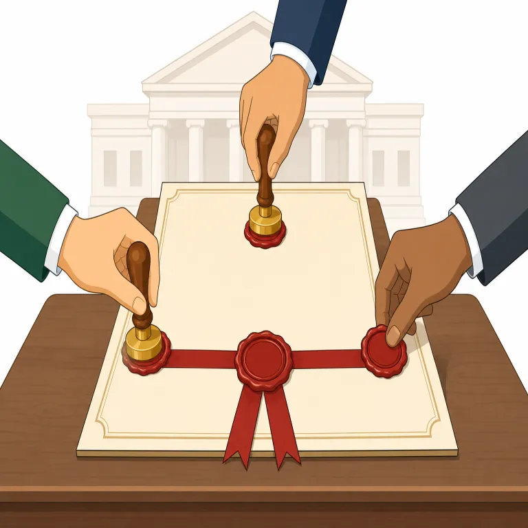 ratification（批准・名詞）の覚え方イラスト — ratification はまず動詞 ratify を芯に覚えると定着しやすい語です