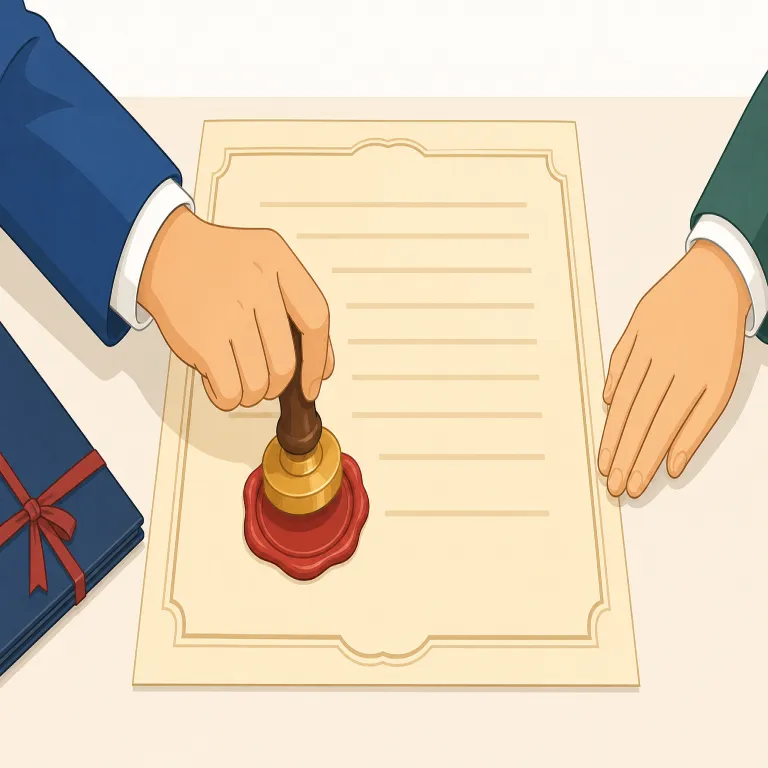 ratify（批准する・動詞）の覚え方イラスト — ratify は certify・verify と同じ -fy「〜にする」を含む語として見ると覚えやすいです