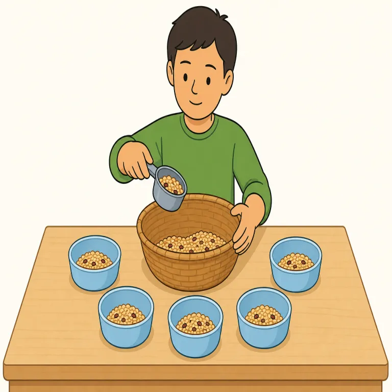 ration（割り当てる・verb）の覚え方イラスト