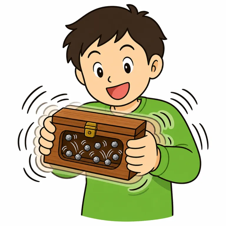 rattle（ガタガタ鳴らす・verb）の覚え方イラスト