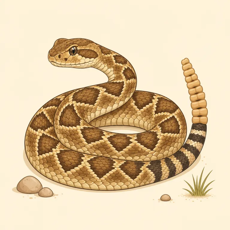 rattlesnake（ガラガラヘビ・名詞）の覚え方イラスト — snake は基礎語なので、まず「snake の一種」と置くと覚えやすいです