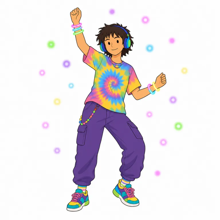 raver（レイブ参加者・名詞）の覚え方イラスト — raver は rave + -er で「熱狂する人」