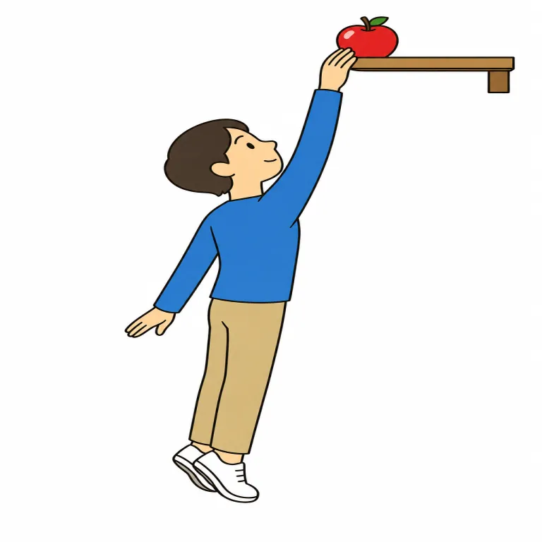 reach（手が届く・verb）の覚え方イラスト