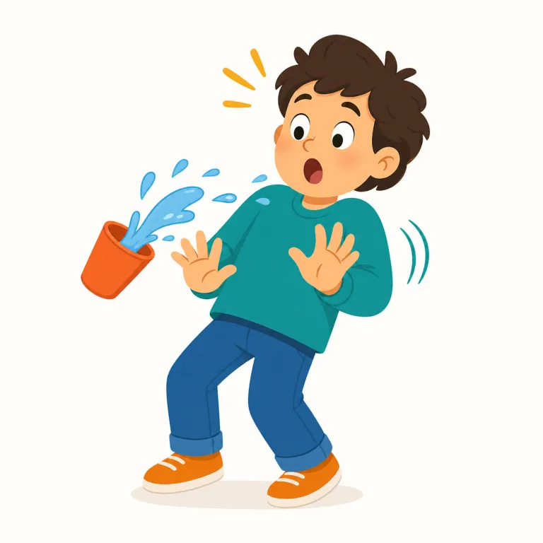 react（反応する・動詞）の覚え方イラスト — react は re-「返して」+ act「行動する」と見ると、外からの刺激に対して心・体・物質が動き返すイメージで覚えられます