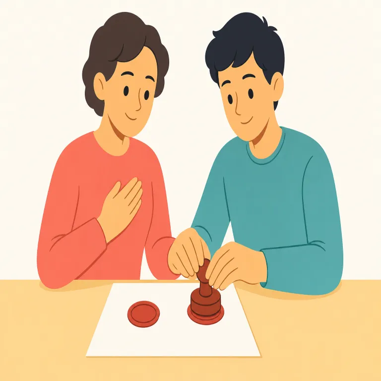 reaffirmation（再確認・名詞）の覚え方イラスト — affirm を「はっきり表明する」、confirm を「正しいと確認する」と並べて覚えると整理しやすい