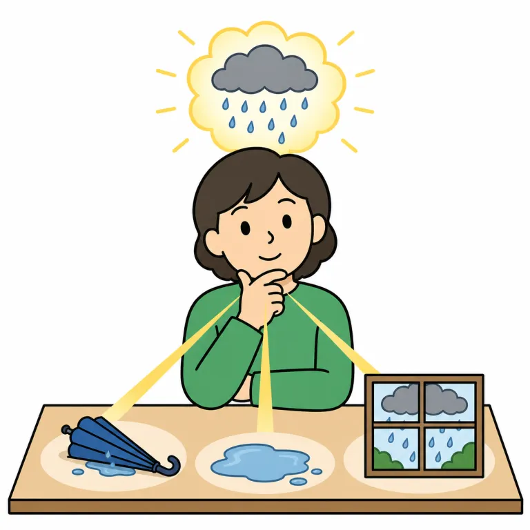reason（推論する・verb）の覚え方イラスト
