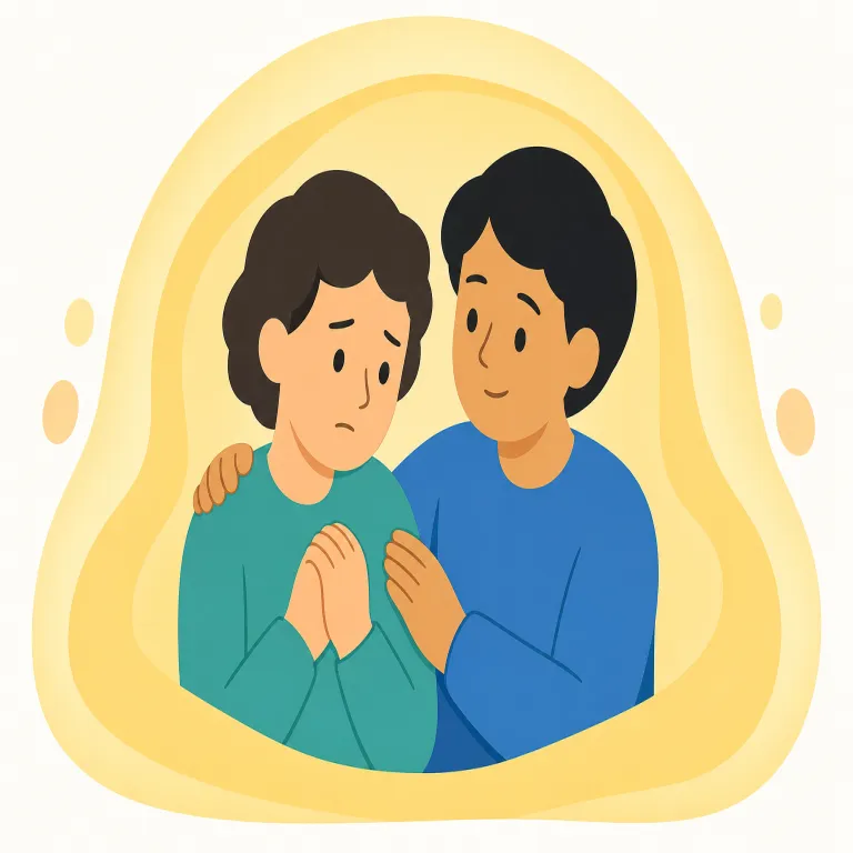 reassurance（安心させること・名詞）の覚え方イラスト — まず reassure を中心に覚えると定着しやすい