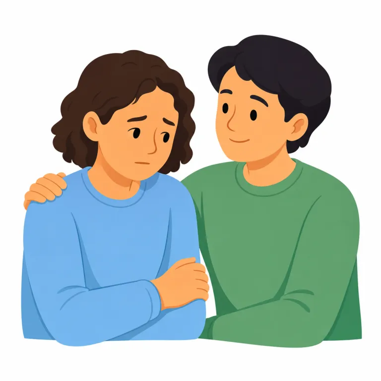 reassure（安心させる・動詞）の覚え方イラスト