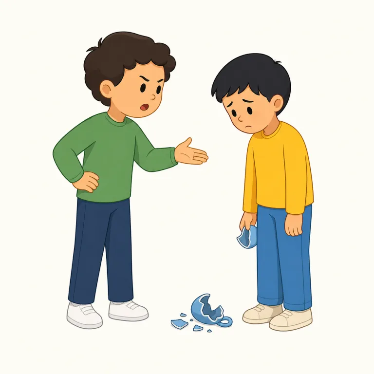 rebuke（叱責する・動詞）の覚え方イラスト — 動詞の rebuke は「相手にブレーキをかける強い言葉」とイメージすると定着します