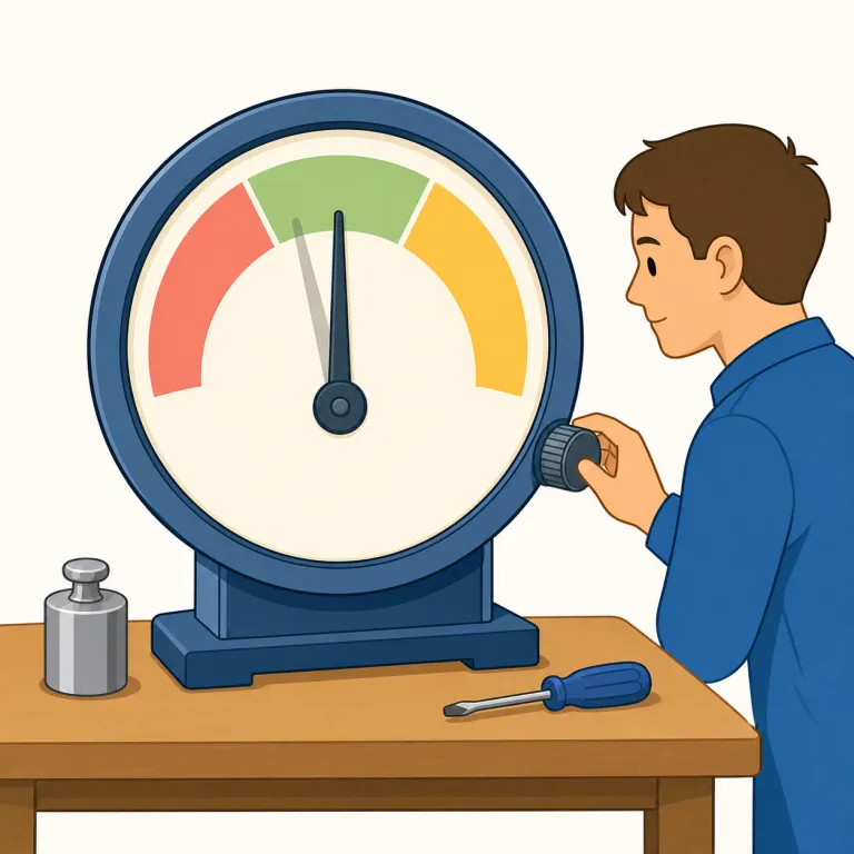recalibrate（再調整する・動詞）の覚え方イラスト — この意味の recalibrate は、機械を「再較正する」という基本義から離れて、考え方・戦略・期待値・優先順位などを現実に合わせて組み替える比喩用法です