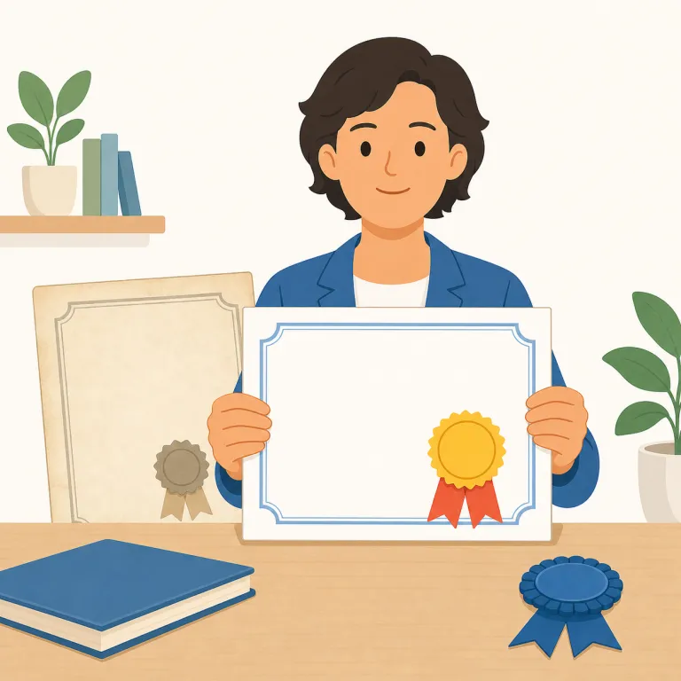 recertification（再認定・名詞）の覚え方イラスト — re- が付くと「もう一度」