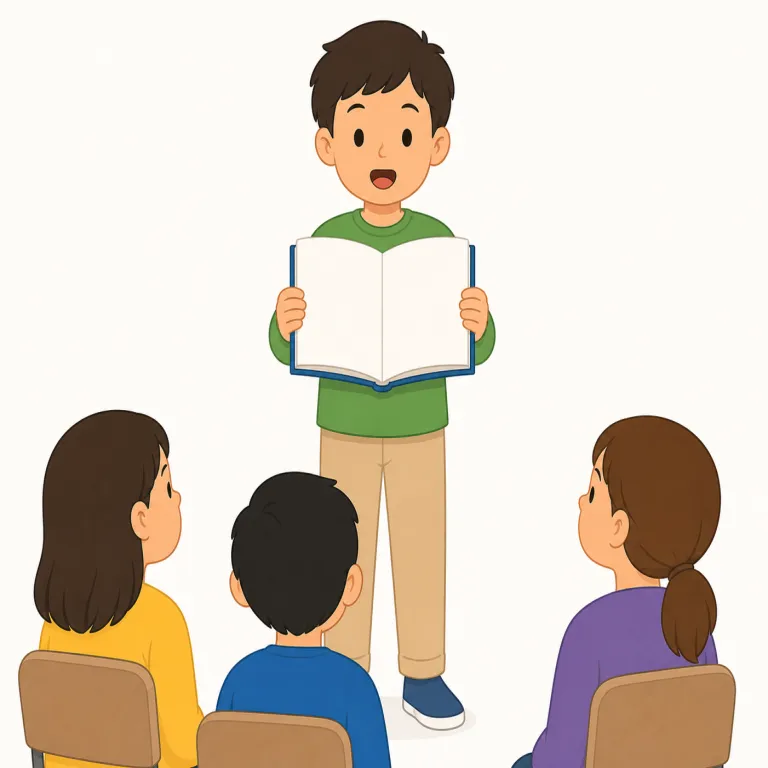 recitation（暗唱・名詞）の覚え方イラスト