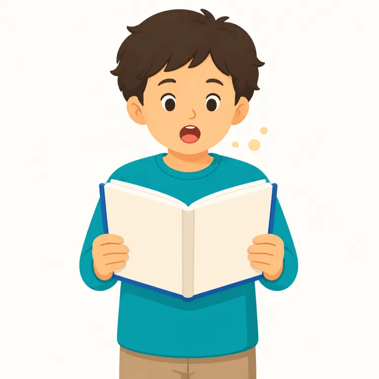 recite（朗読する・verb）の覚え方イラスト
