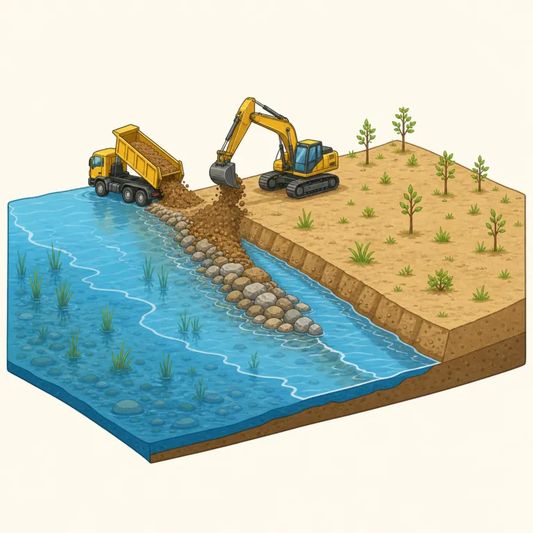 reclamation（埋め立て・名詞）の覚え方イラスト — reclaim（取り戻す）を知っていれば、その名詞形が reclamation