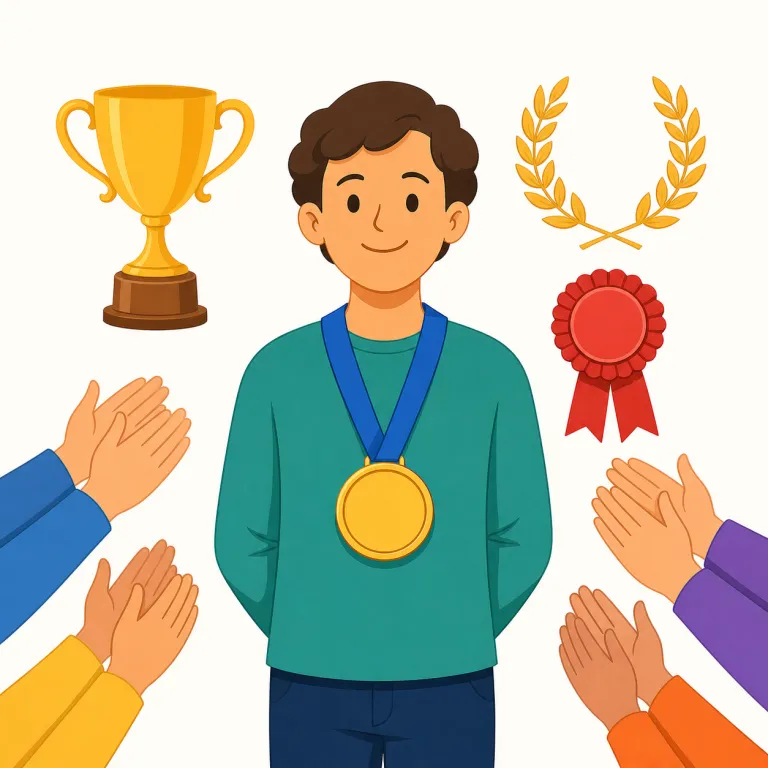 recognitions（表彰、承認、評価・名詞）の覚え方イラスト — この recognitions は、単に「何かを見分ける認識」ではなく、人や功績、組織の地位などを外から正式に認める意味です