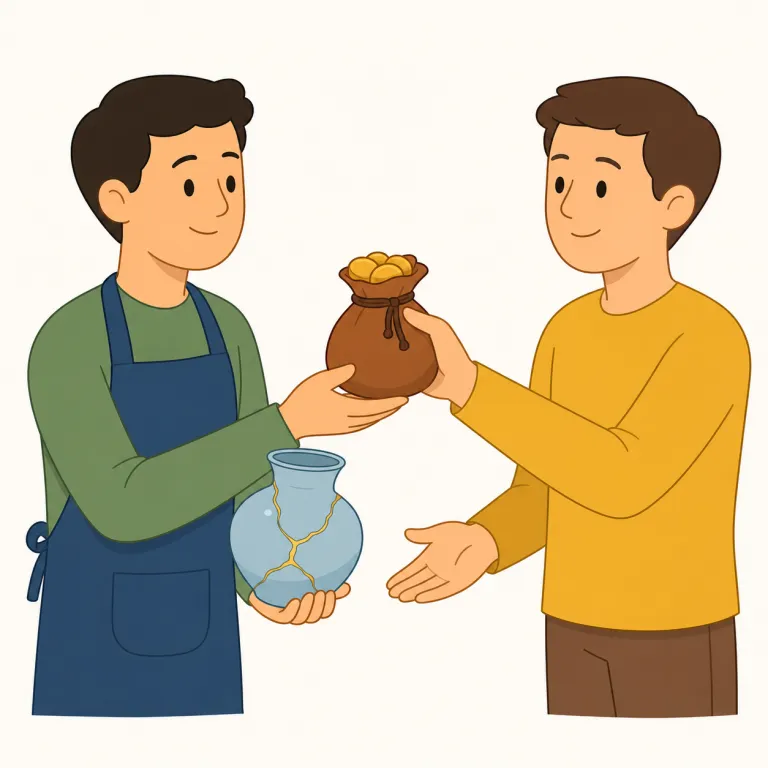 recompense（報酬、補償・名詞）の覚え方イラスト — compensate を知っていれば核は同じで、「不足や損失を埋める」が中心だとつかめます