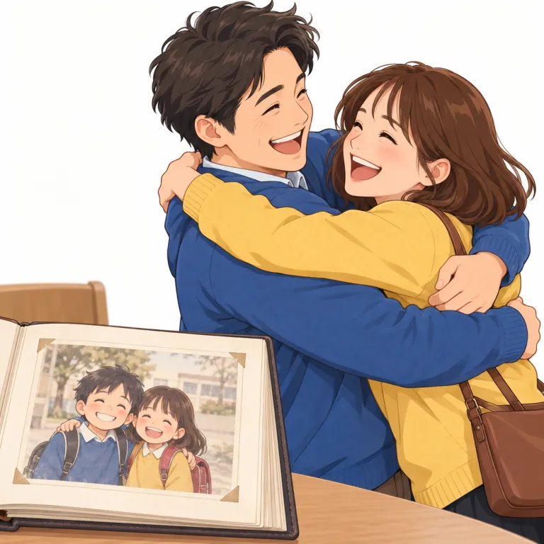 reconnect（関係を取り戻す・verb）の覚え方イラスト